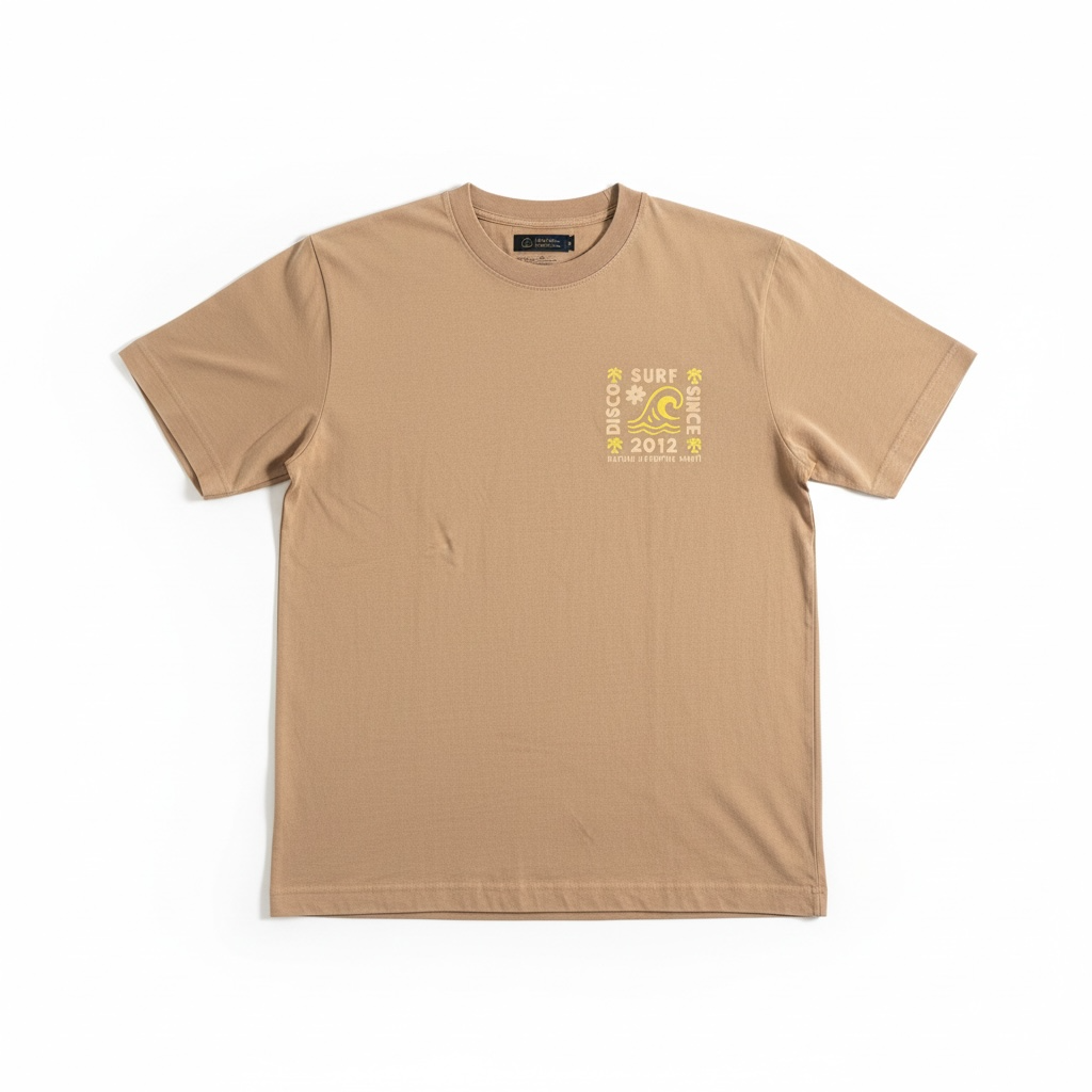 T-Shirt Adulte - Disco Surf (Marron café)