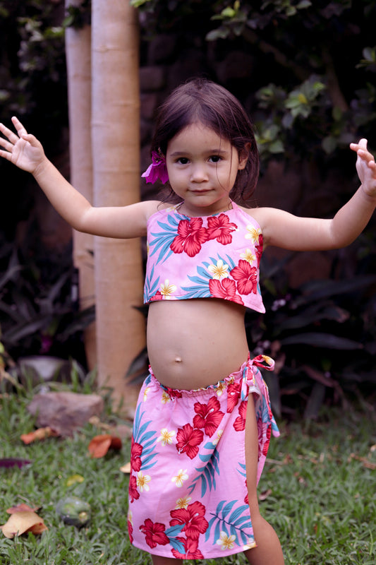 Teenie Vahine Dancing Set in Pink Foral