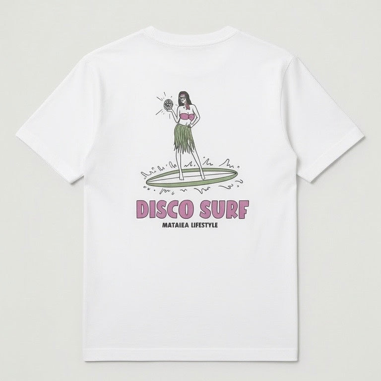 T-Shirt Adulte - Disco Surf (Blanc)