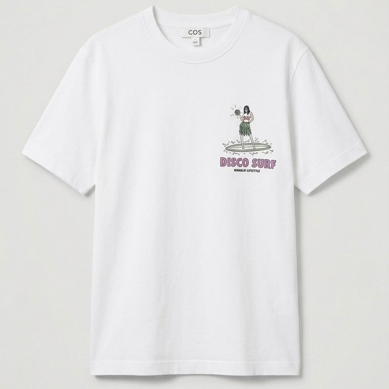 T-Shirt Adulte - Disco Surf (Blanc)