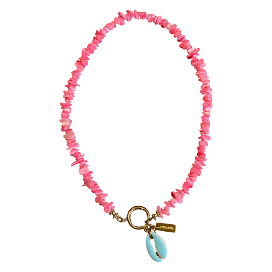 COLLIER - SINGLE CAURI DRAGON FRUIT / LAGOON  24062026
