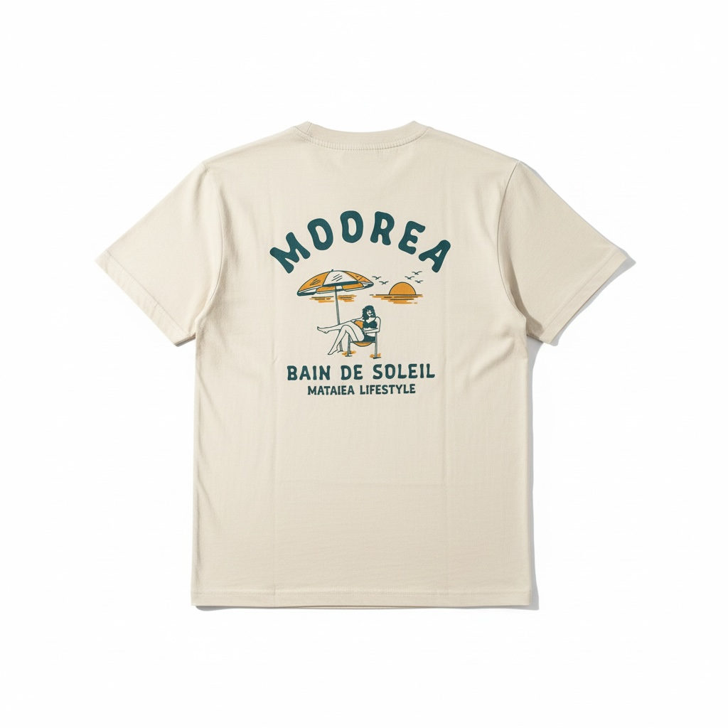 T-Shirt Adulte - Moorea/Bain de soleil (Vert Kaki)
