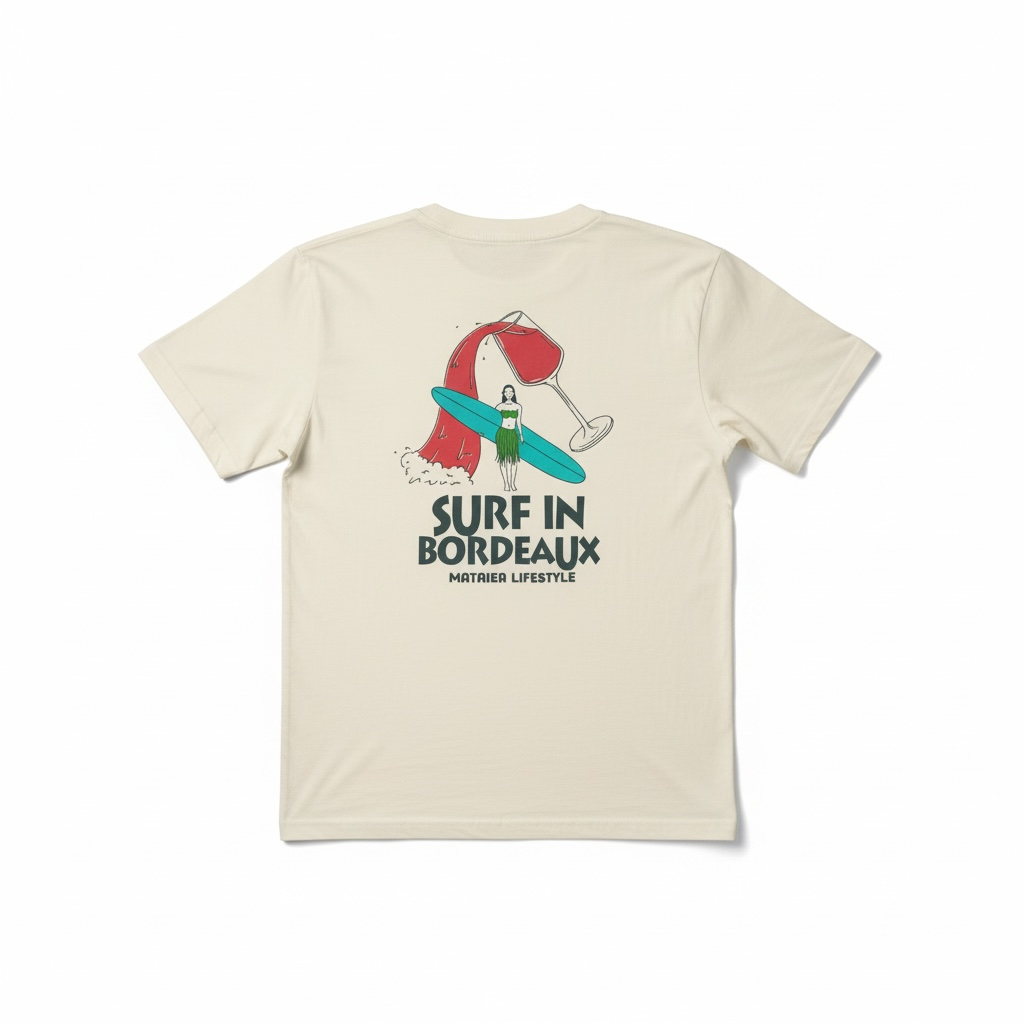 T-Shirt Adulte - Surf in bordeau (Beige)
