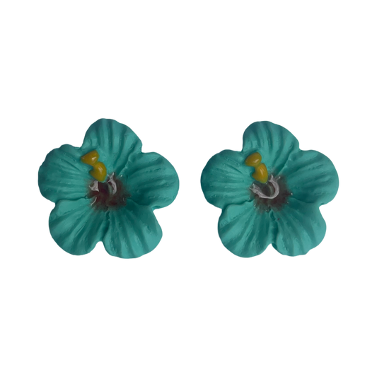 Baby hibiscus puce turquoise coeur marron   RUE ROSE  200726