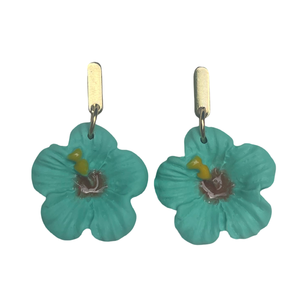 Baby hibiscus pendante turquoise coeur marron  RUE ROSE  200726